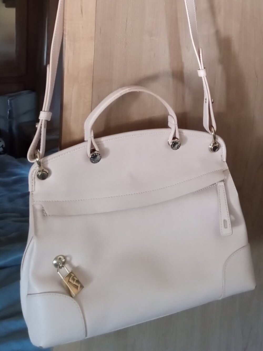 FURLA blush pink blossom 🌸 was $450 top handle purse removable crossbody strap